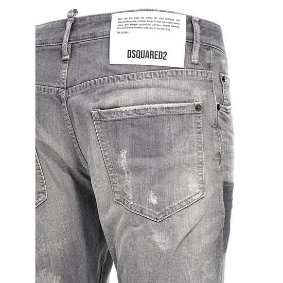 Dsquared2 Sexy Twist Jeans, Gedragen En Vervaagde Stijl, Grijze Jeans - Image 4