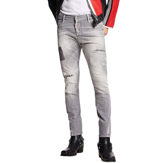 Dsquared2 Sexy Twist Jeans, Gedragen En Vervaagde Stijl, Grijze Jeans - Image 5