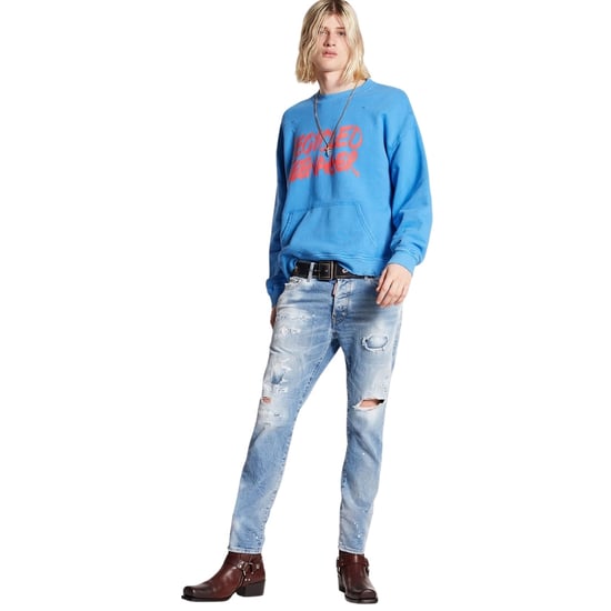 Dsquared2 Skater Jeans Destroyed Look Denim Blauwe Jeans - Image 4