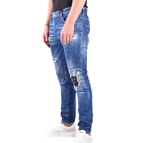 Dsquared2 Skater Jeans Destroyed Reinforced Paint Splash Effect Blauwe Jeans - Image 5
