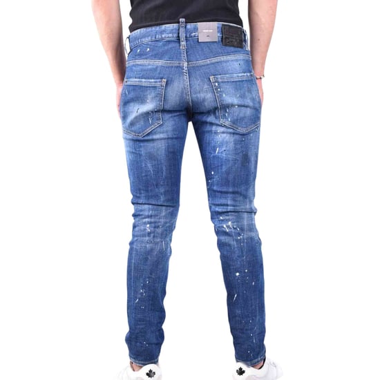Dsquared2 Skater Jeans Destroyed Reinforced Paint Splash Effect Blauwe Jeans - Image 6