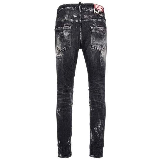 Dsquared2 Super Twinky Jean Destroyed Paint Effect Black Jeans - Image 2