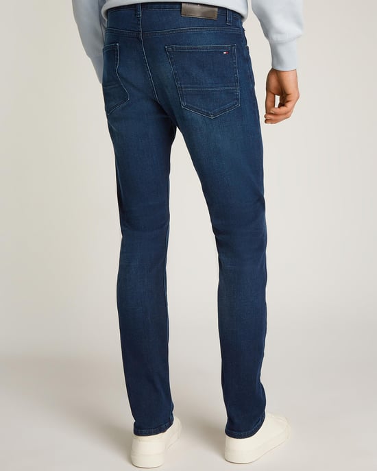 Slim Fit Core Bleecker Logo Detail Jeans in Dark_Blue - Image 3