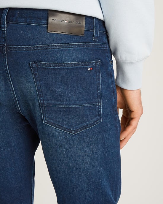 Slim Fit Core Bleecker Logo Detail Jeans in Dark_Blue - Image 4