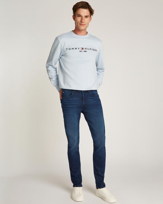 Slim Fit Core Bleecker Logo Detail Jeans in Dark_Blue - Image 5