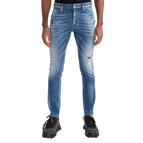Dsquared2 Cool Guy Jean Förstärkta Blå Jeans Med Slitstark Effekt - Image 3