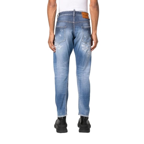 Dsquared2 Sexy Twist Jean Destroyed Reinforced Paint Splash Blue Jeans - Image 3