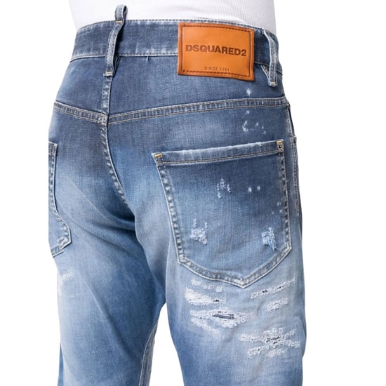 Dsquared2 Sexy Twist Jean Destroyed Reinforced Paint Splash Blue Jeans - Image 4