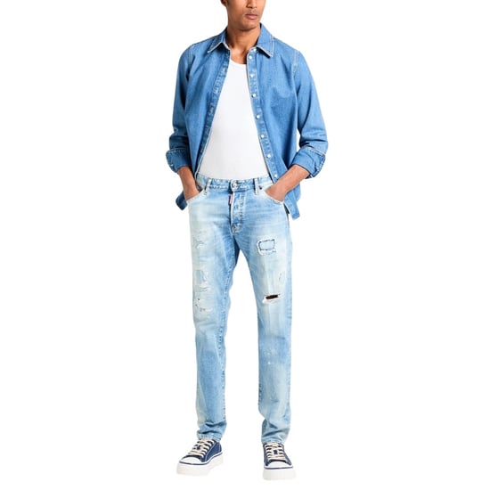 Dsquared2 Cool Guy Jean Destroyed Wash Light Blue Jeans - Image 2