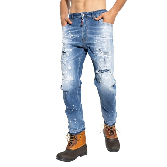 Dsquared2 Medium Sea Salt Wash Bro Jeans Navy Blue - Image 3
