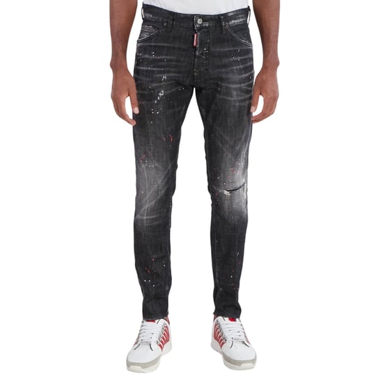 Dsquared2 Cool Guy Jean Destroyed Paint Splash Wash Svarta Jeans - Image 2
