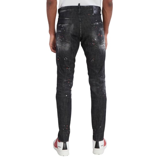 Dsquared2 Cool Guy Jean Destroyed Paint Splash Wash Svarta Jeans - Image 3