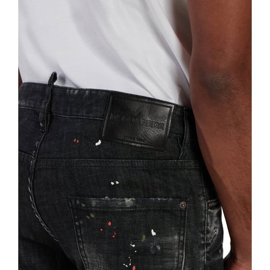 Dsquared2 Cool Guy Jean Destroyed Paint Splash Wash Svarta Jeans - Image 4