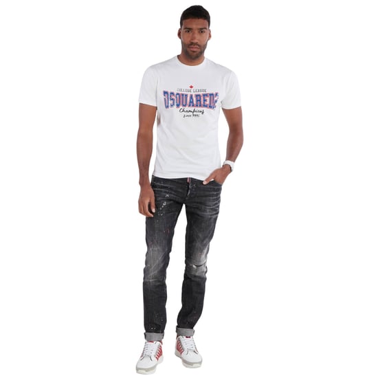 Dsquared2 Cool Guy Jean Destroyed Paint Splash Wash Svarta Jeans - Image 5