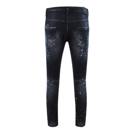 Dsquared2 Skater Jean Reinforced Ripped Paint Splatter Black Wash Jeans - Image 2