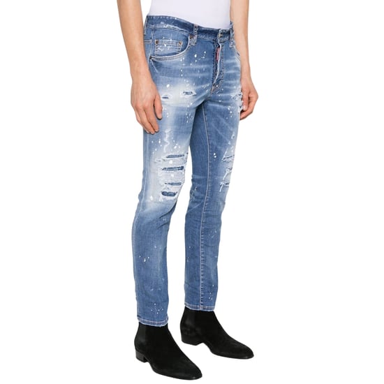 Dsquared2 Skater Jeans Met Destroyed Paint Effect, Blauwe Jeans - Image 3