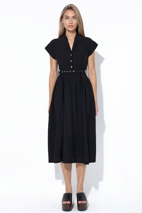 Textured Gelaagde Maxi Jurk - Image 5