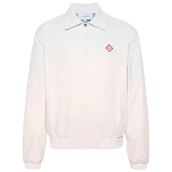 Casablanca Monogram Perforated Laser Cut Gradient White Jacket - Image 1