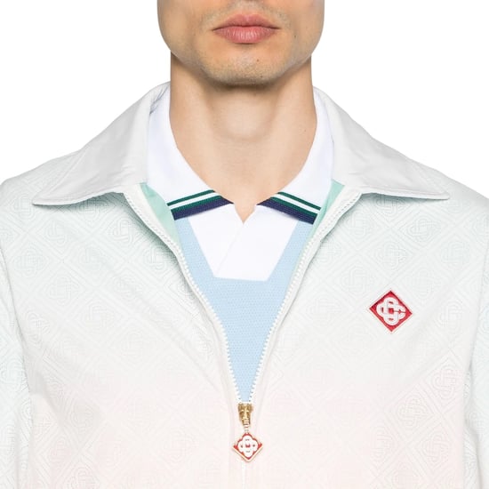 Casablanca Monogram Perforated Laser Cut Gradient White Jacket - Image 3