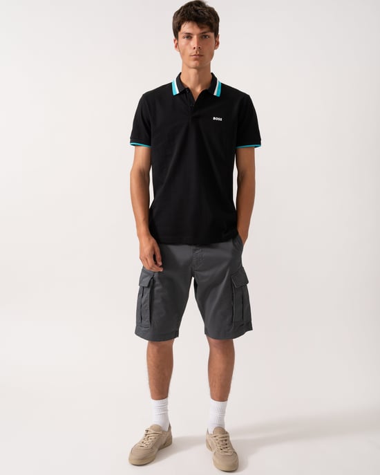 Regular Fit Heritage Logo Detail Polo Shirt in Black - Image 4