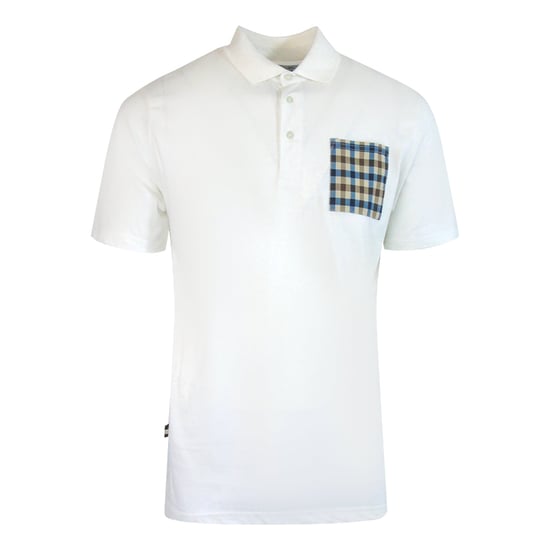 Aquascutum Active Beach Sailor Check Polo Optical White Polo Shirt - Image 1