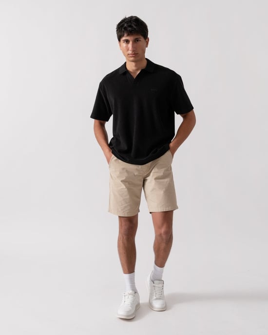 Doubletowel Polo Shirt in Black - Image 3