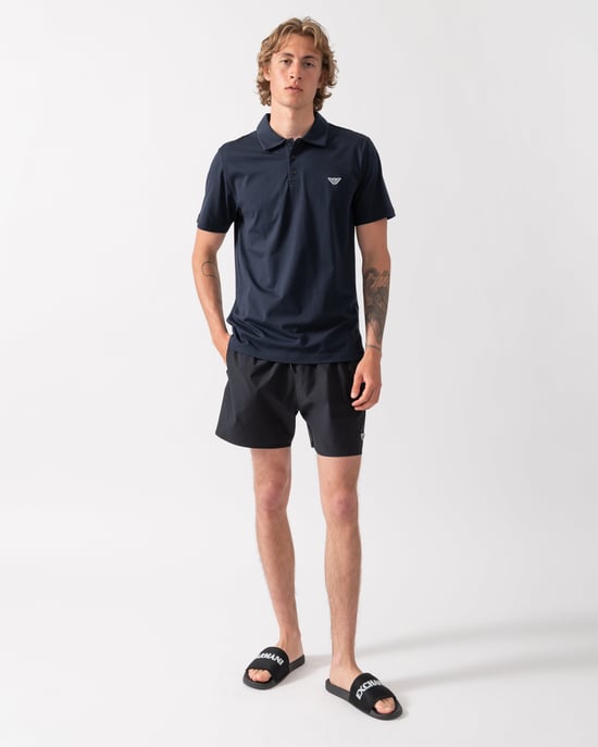 Short Sleeve Logo Detail Polo in Navy - Image 3