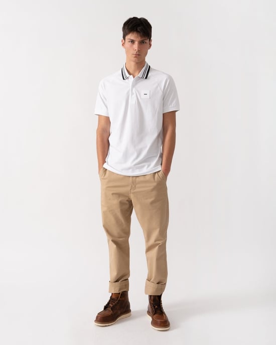 Paddy Rib Polo Shirt in White - Image 4