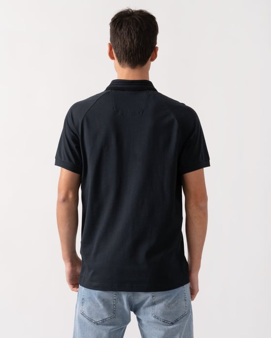 Paddy Rib Polo Shirt in Navy - Image 2