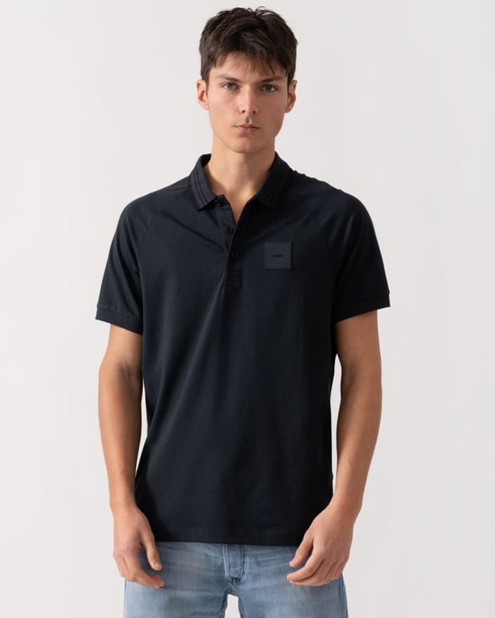 Paddy Rib Polo Shirt in Navy - Image 3