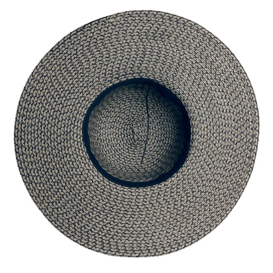 Ladies Wide Brim Woven Sun Hat Adjustable Summer Beach Hat in Navy - Image 4
