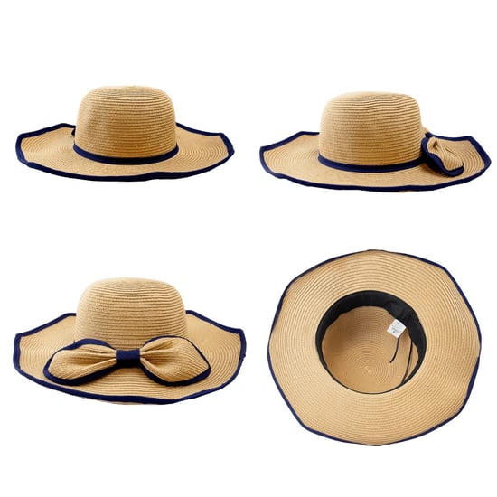 Ladies Wide Brim Foldable Sun Hat Adjustable Summer Beach Hat in Camel - Image 3