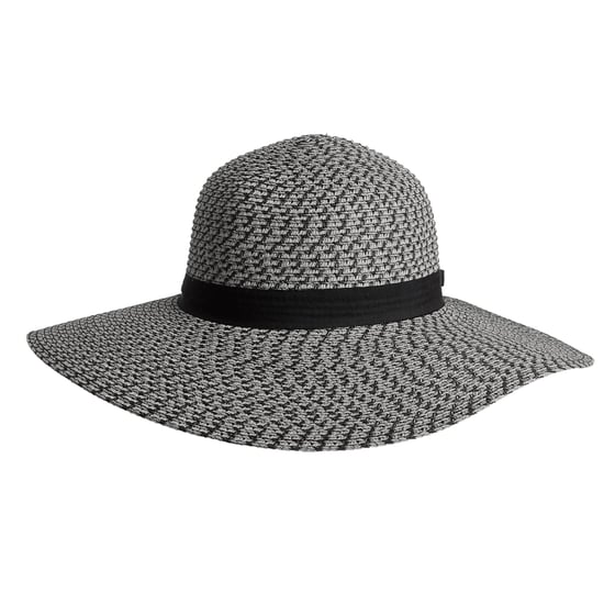 Ladies Wide Brim Woven Sun Hat Adjustable Summer Beach Hat in Black - Image 3