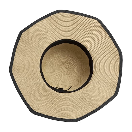 Ladies Wide Brim Foldable Sun Hat Adjustable Summer Beach Hat in Beige - Image 5
