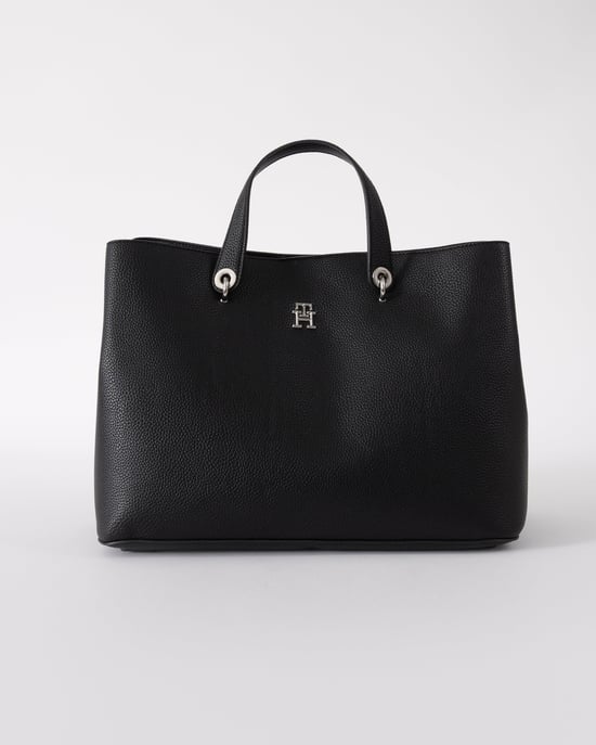 Logo Detail Satchel Bag in Black - Image 1