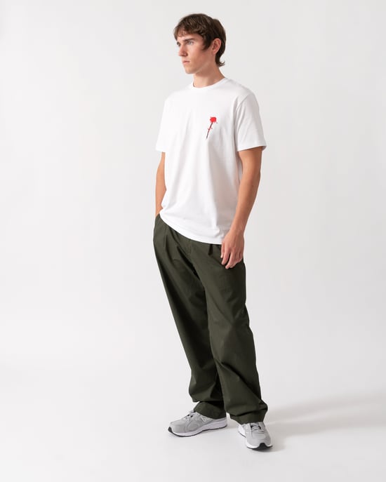 Regular Fit Short Sleeve Logo Detail T-Shirt in White - Image 2