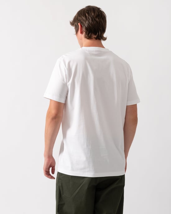 Regular Fit Short Sleeve Logo Detail T-Shirt in White - Image 3