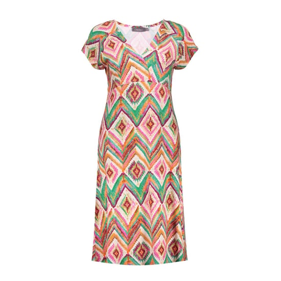 Geisha 67424-60 june 615 dress v-neck short jersey aop pr.01-26-2 teal/fuchsia - Image 1