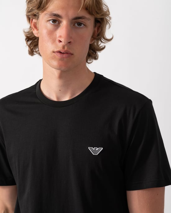 Korte Mouwen T-Shirt met Logo Detail in Zwart - Image 3