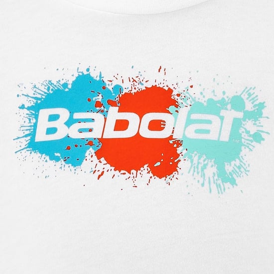 Babolat Kinderen/Kids T-shirt met ronde hals en verfspatten, standaard pasvorm (Wit/Rood/Blauw) - Image 3
