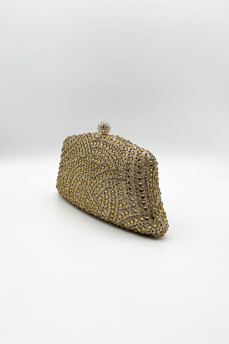 Embellished Clutch Bag In Gold - Image 3