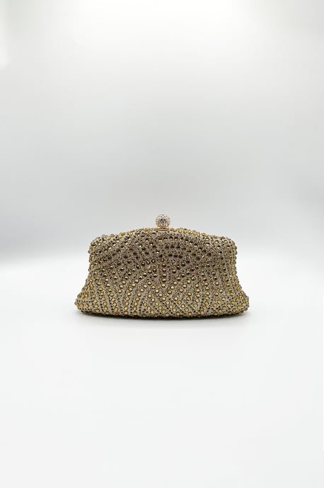 Embellished Clutch Bag In Gold - Image 4