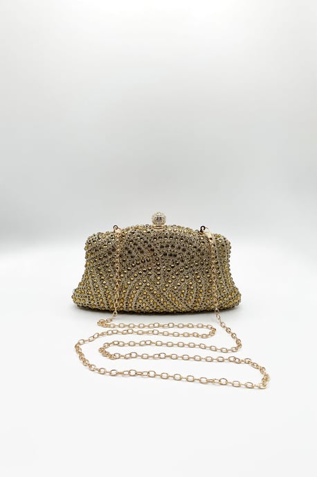 Embellished Clutch Bag In Gold - Image 5