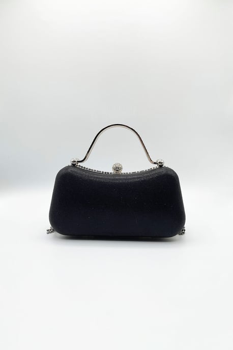 Embellished Fringe Clutch Bag In Black - Image 4