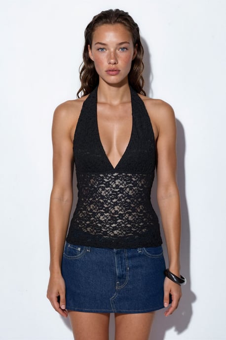 Women's Sequin Halter Crop Blouse - Image 5