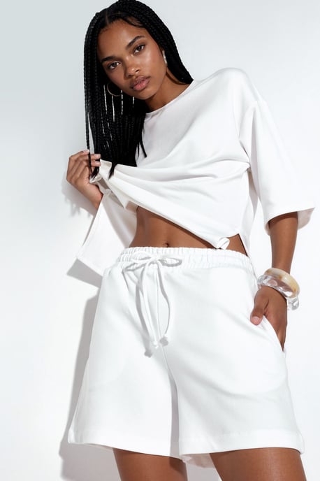 Middenhoog Taille Trekkoord Sweatshorts - Image 1