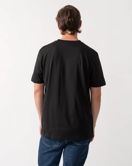 Regular Fit Short Sleeve Logo Detail T-Shirt in Black - Image 2