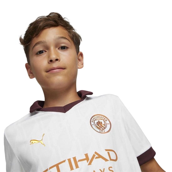Puma Manchester City-uittenue voor kinderen (Wit/Brons/Bourgondië) - Image 4