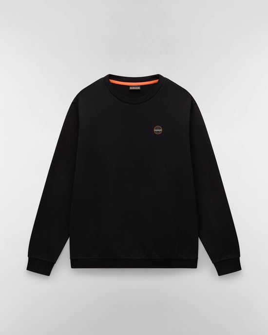 Badge Crew Neck Sweatshirt in Black - Image 2