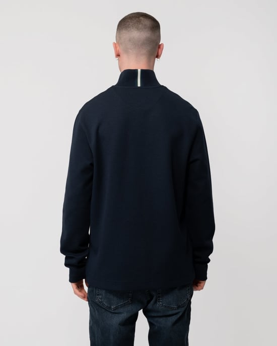 Langsleeve 1/4 Zip Sweatshirt in Marineblauw - Image 2